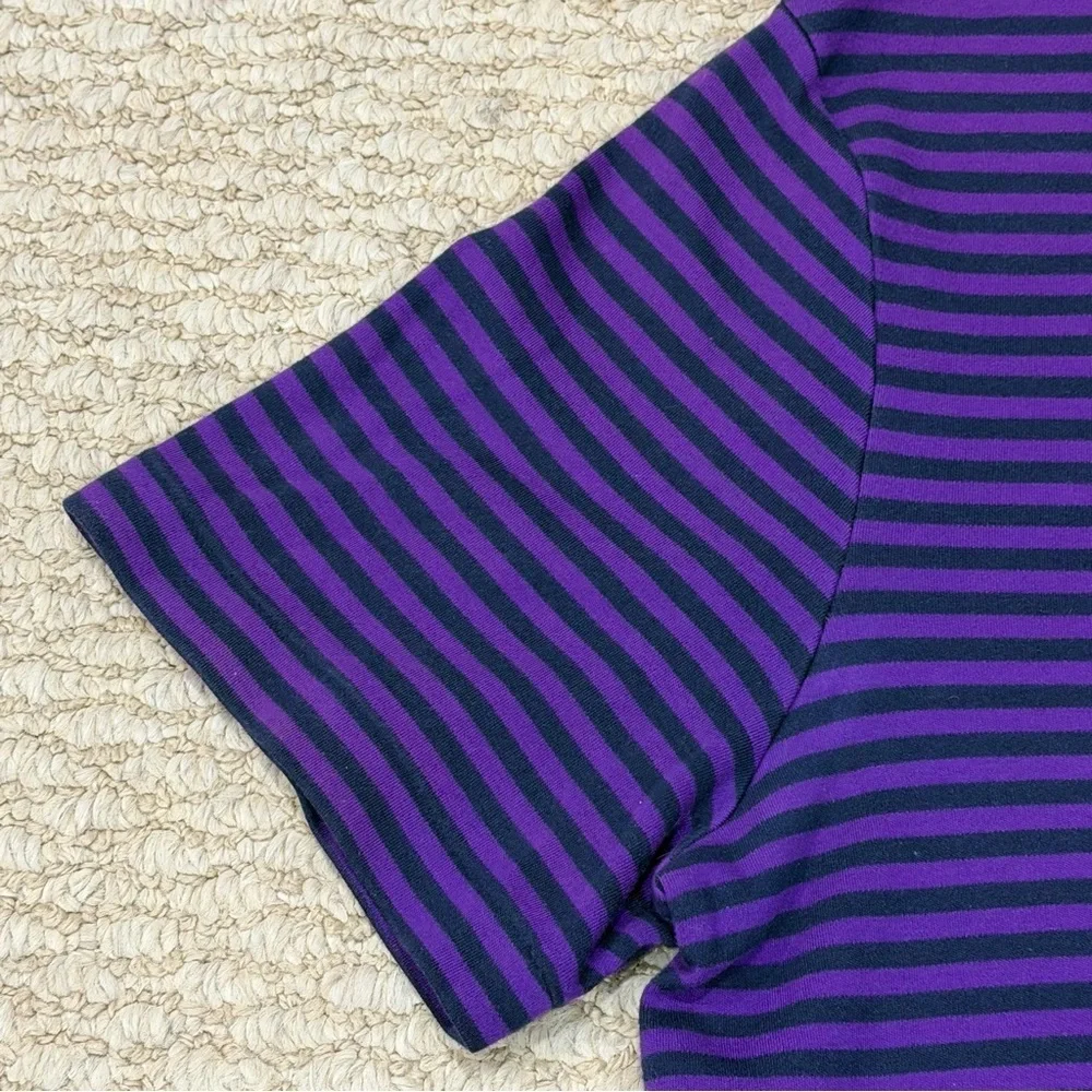 POLO Ralph Lauren Polo Mens Size L Classic Fit Purple Striped 100% Cotton Shirt